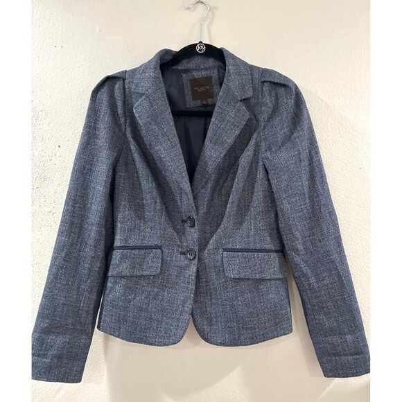 The Limited Collection womens career Blazer color Blue pockets 2 buttons front - Picture 1 of 10